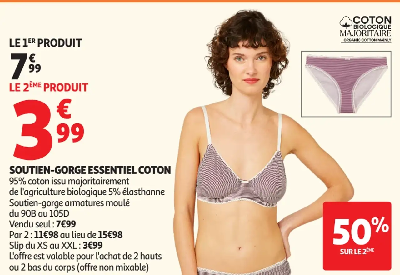 Soutien-gorge essentiel coton Inextenso