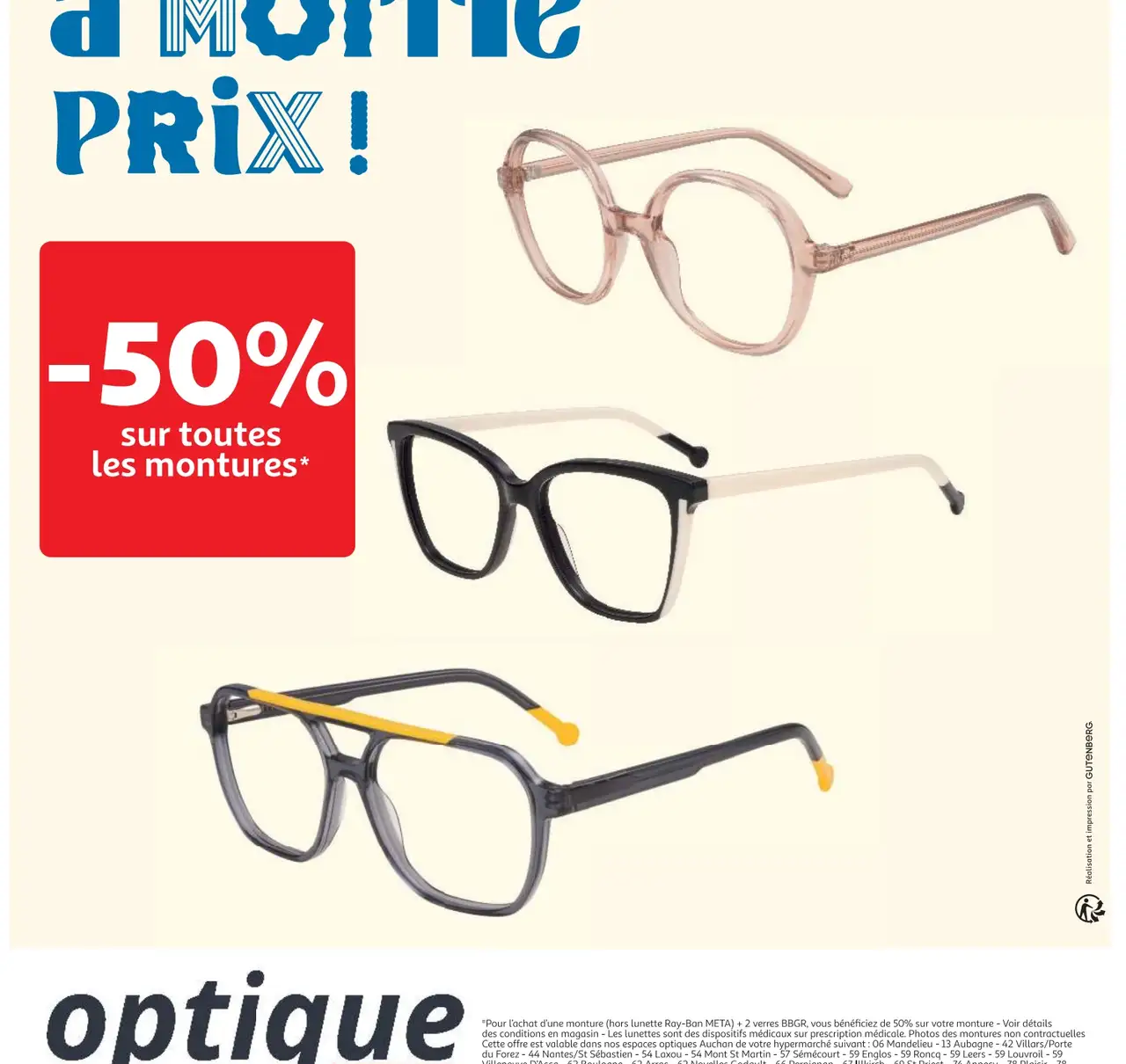 Monture de lunettes