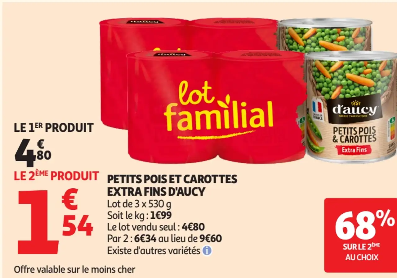 Petits pois et carottes extra fins d'Aucy