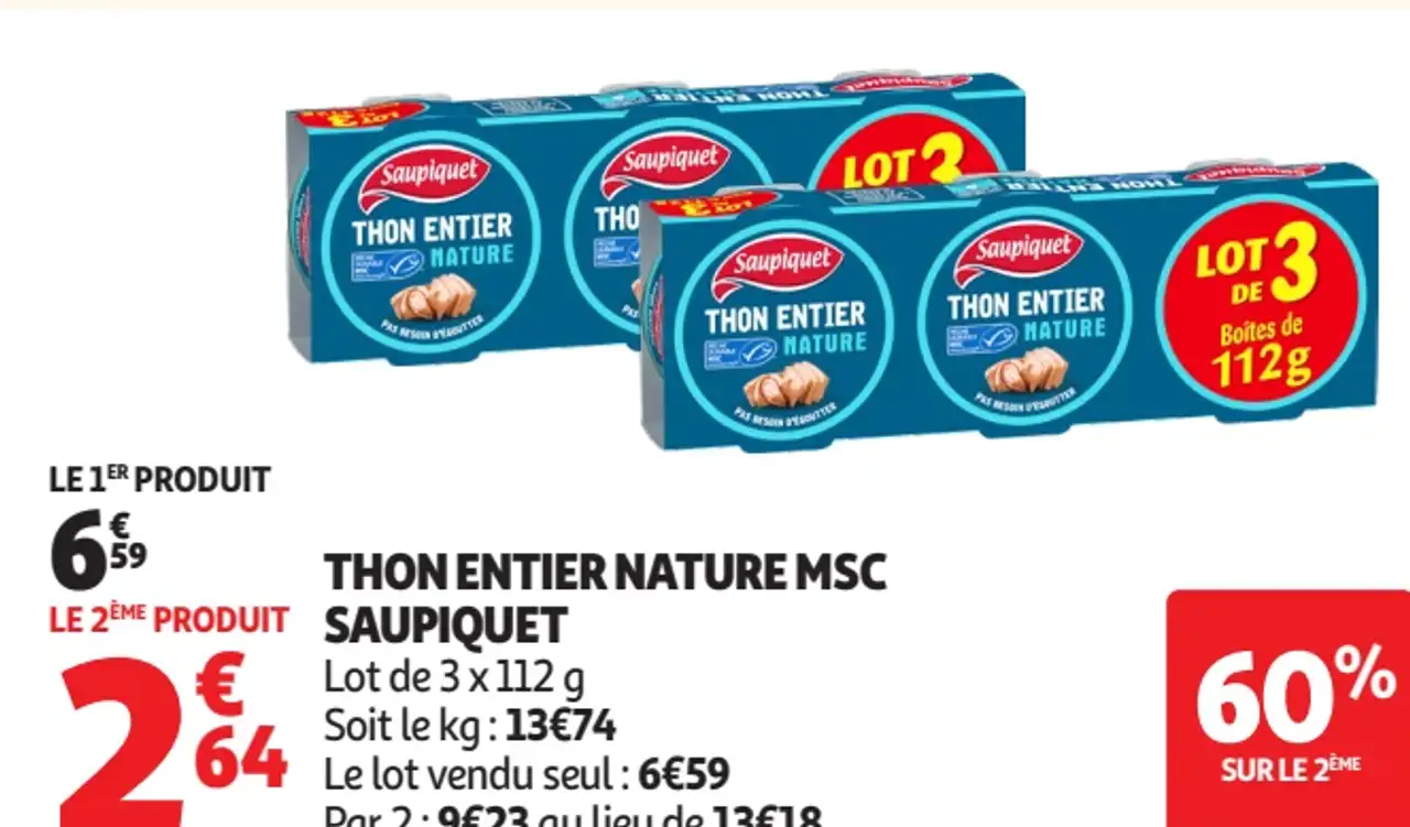 Thon entier nature MSC Saupiquet