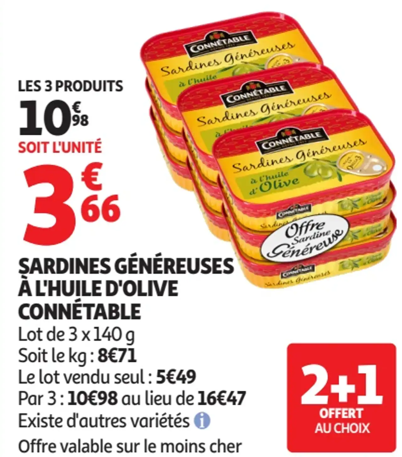 Sardines généreuses à l'huile d'olive Connétable