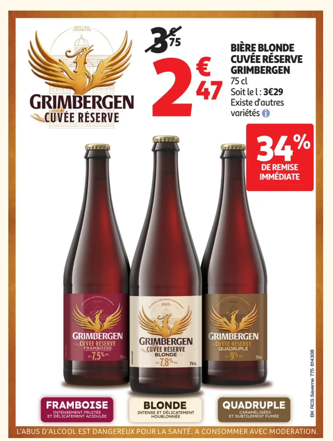 Bière blonde Cuvée Réserve Grimbergen