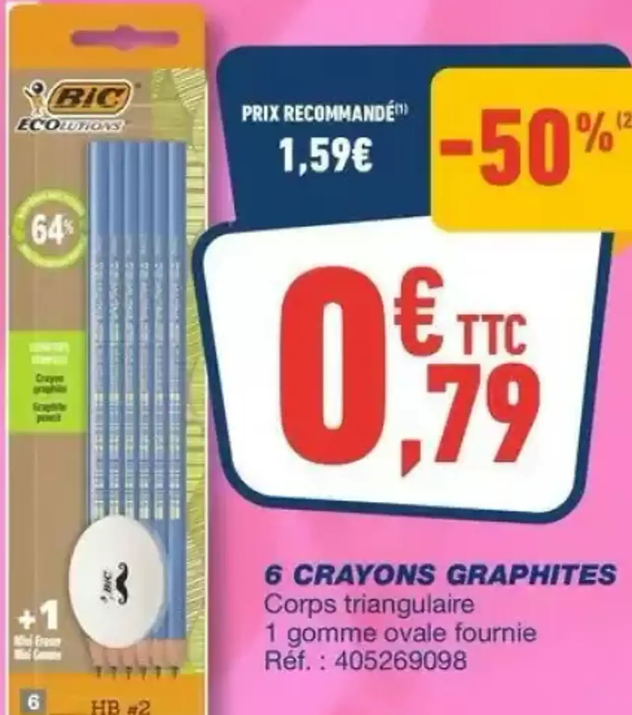 6 Crayons graphites Bic Ecolutions