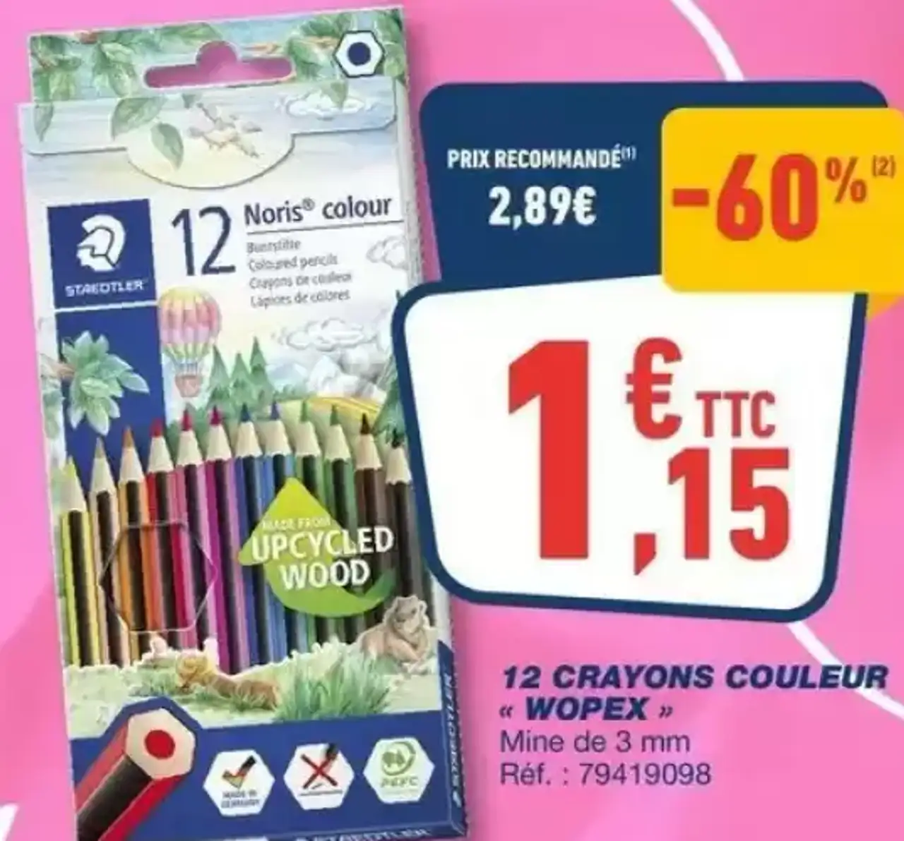12 Crayons couleur « Wopex » Staedtler