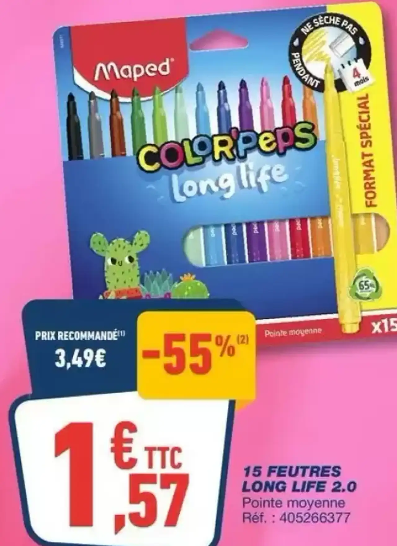 15 Feutres Color'Peps Long Life 2.0 Maped
