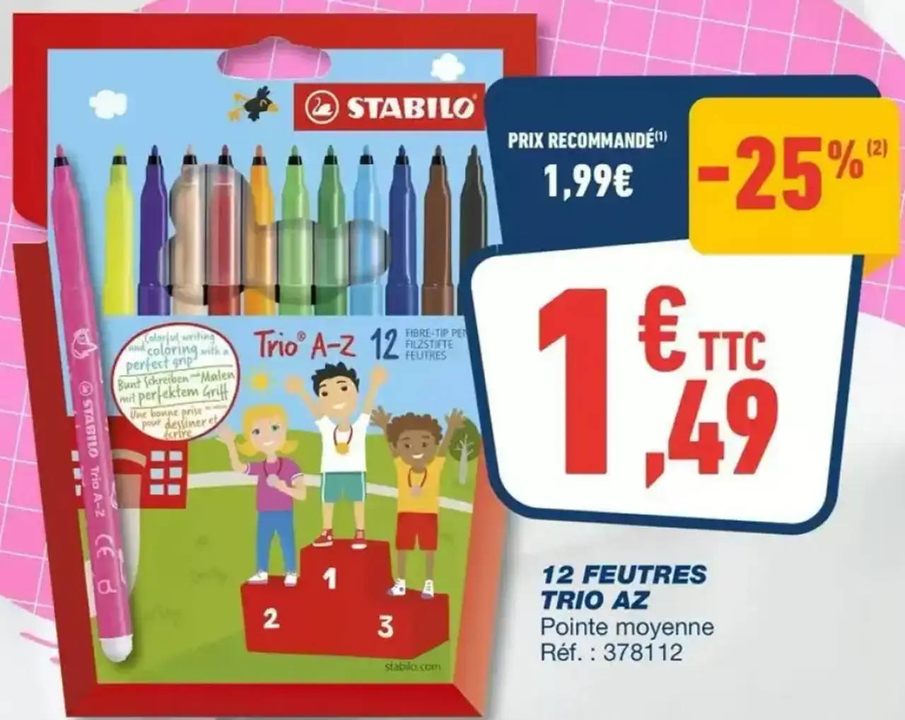 STABILO 12 Feutres Trio A-Z
