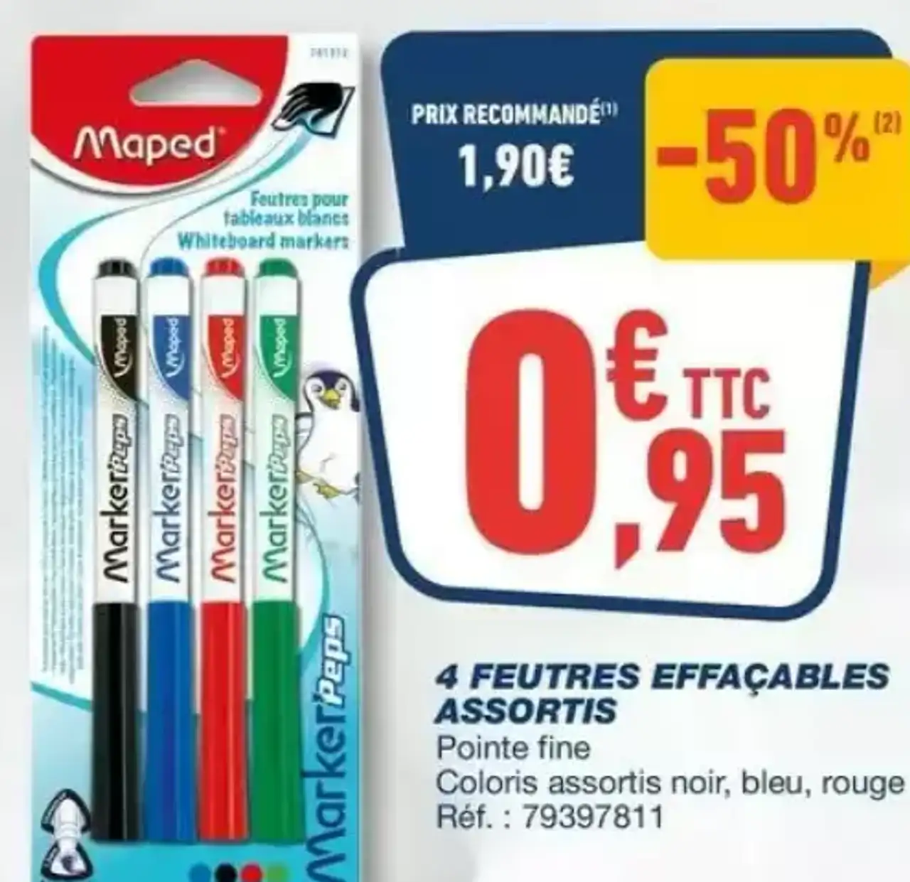 Maped 4 Feutres Effaçables Assortis
