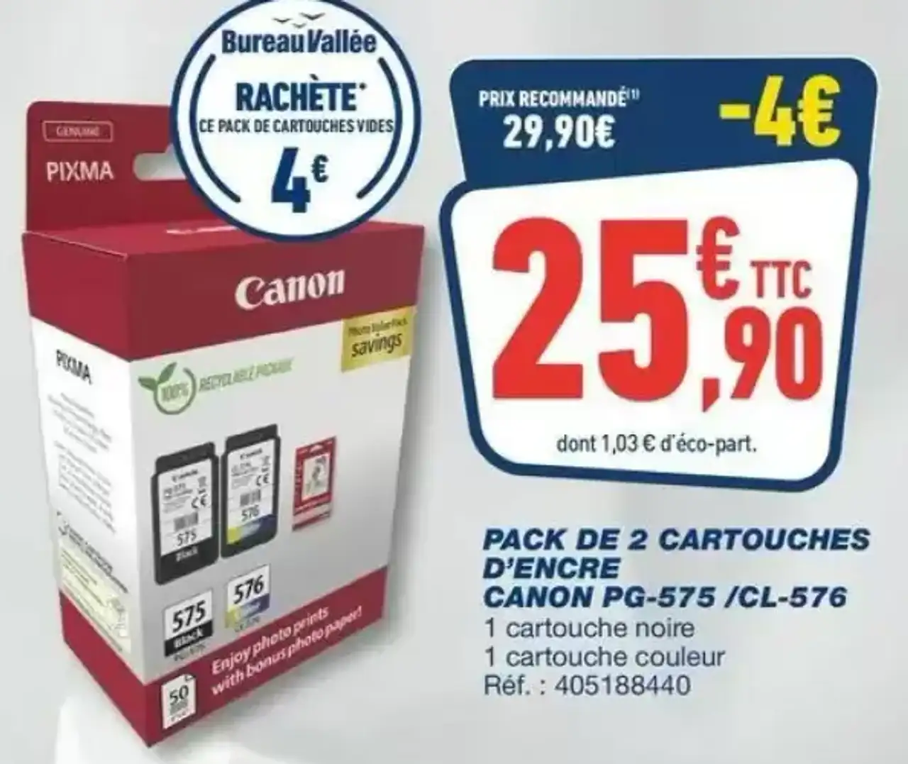 Pack de 2 cartouches d'encre Canon PG-575 / CL-576