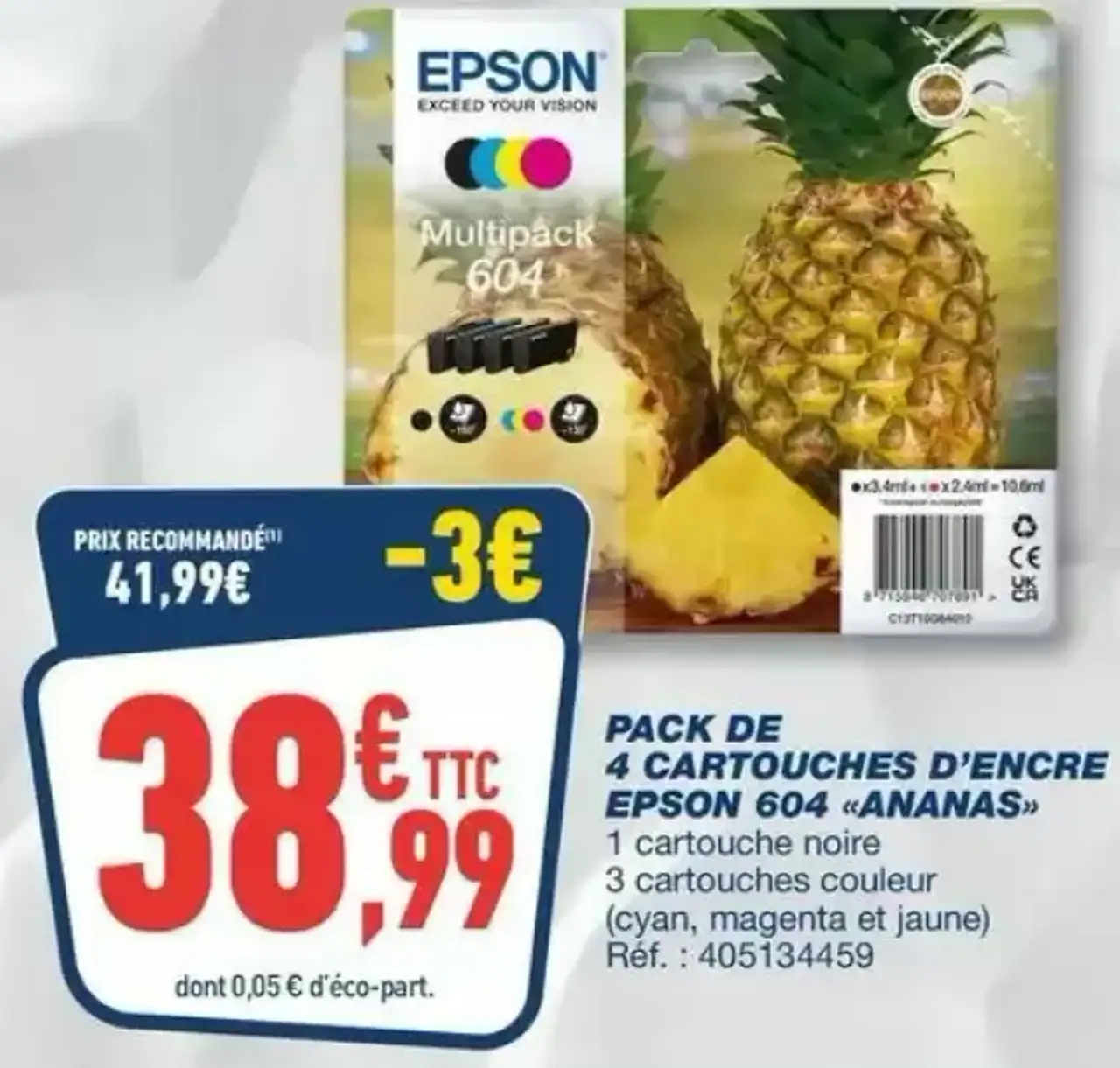 Pack de 4 cartouches d'encre Epson 604 "Ananas"