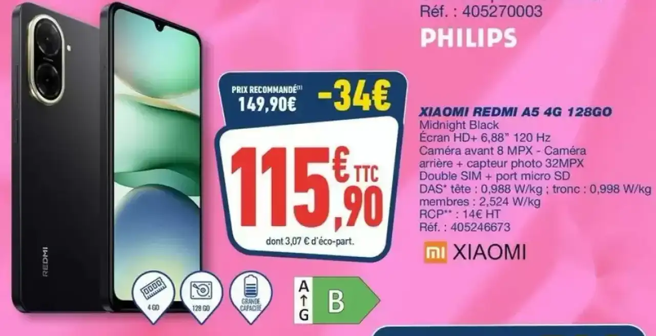 Smartphone Xiaomi Redmi A5 4G 128Go