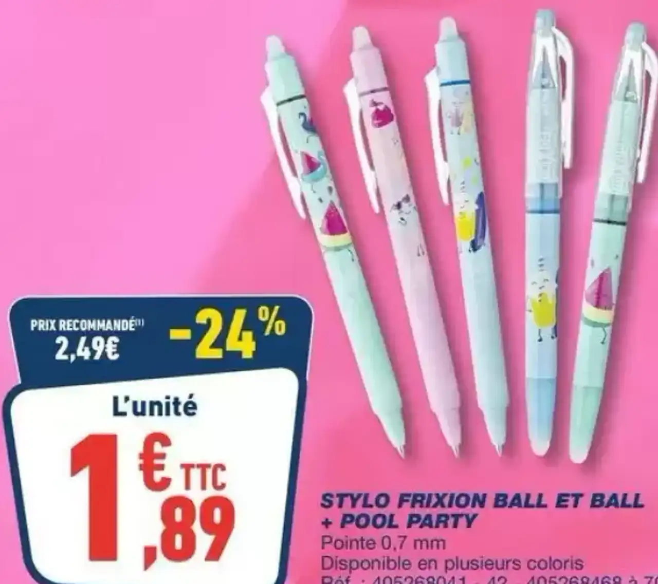 STYLO FRIXION BALL ET BALL + POOL PARTY - Pointe 0,7 mm