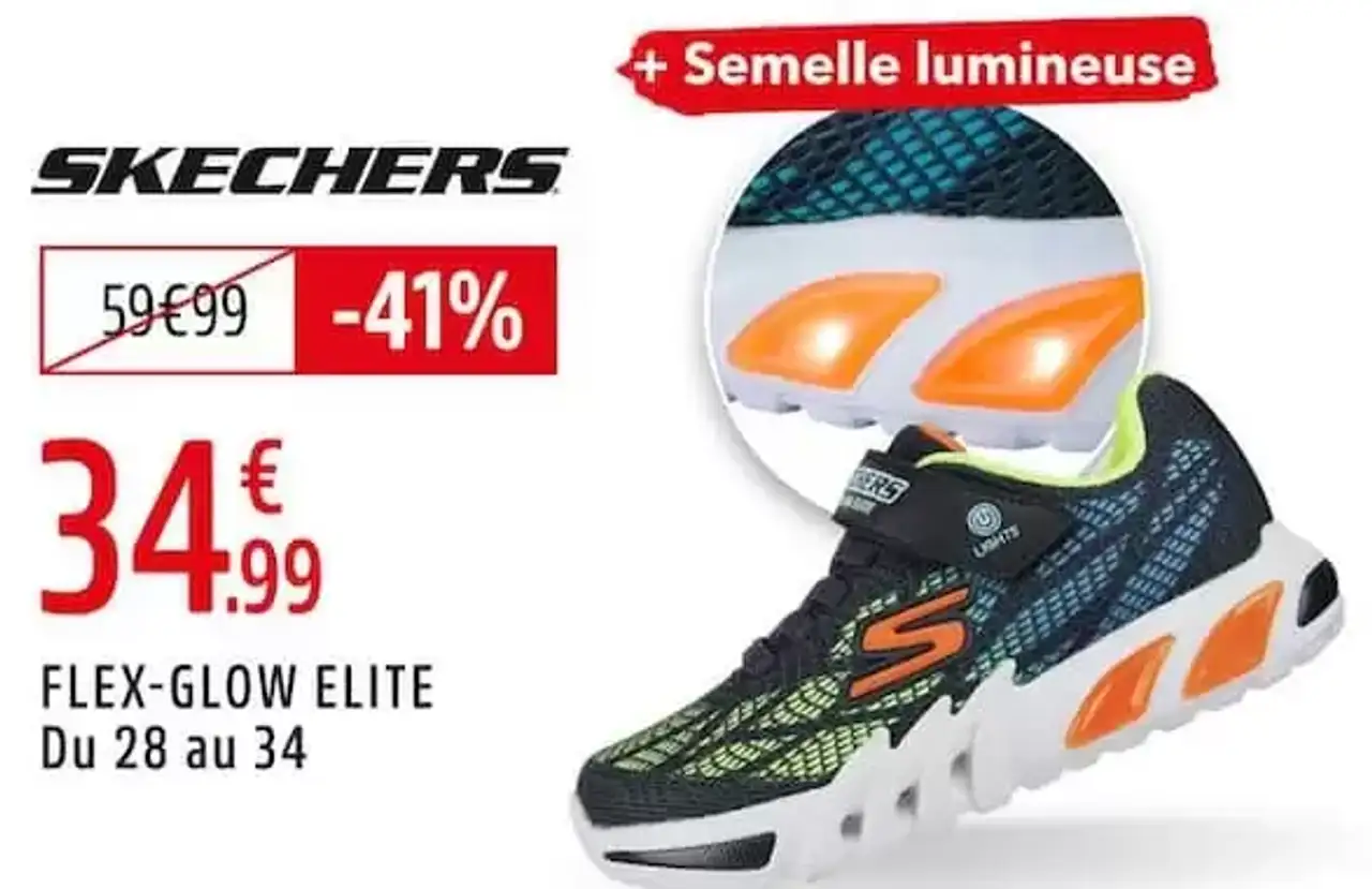Chaussures enfant lumineuses Skechers FLEX-GLOW ELITE