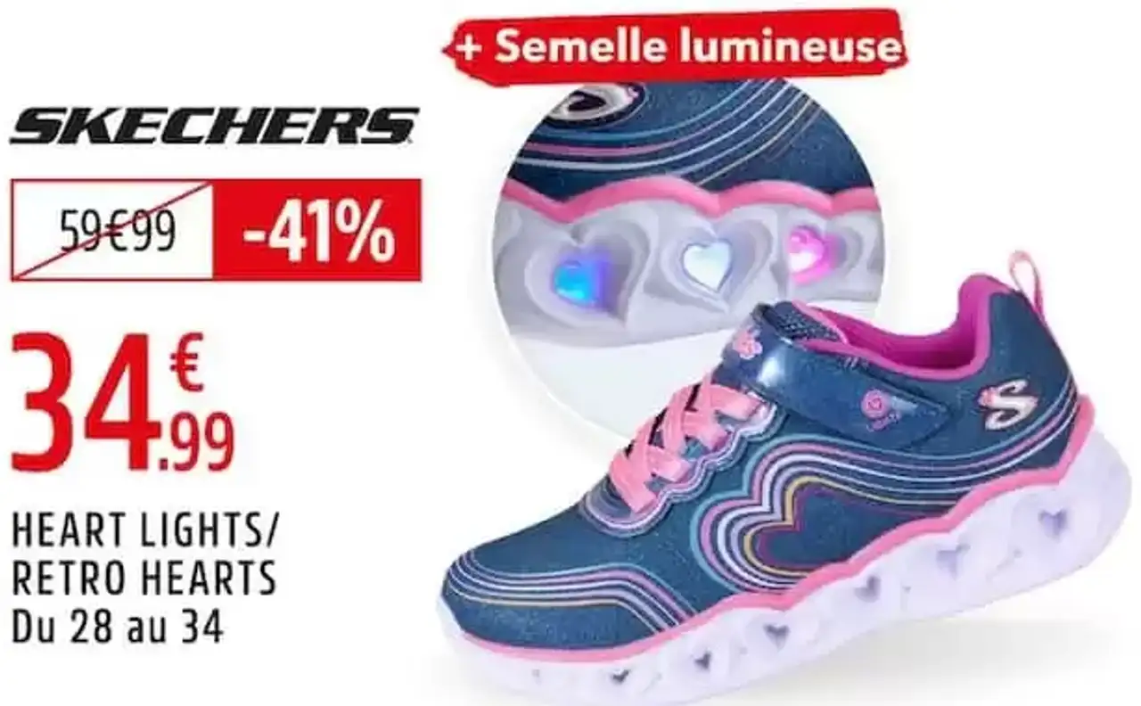 Chaussures Skechers HEART LIGHTS / RETRO HEARTS