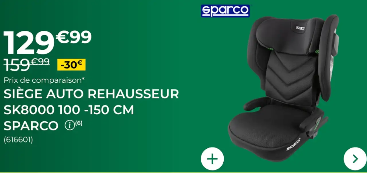 Siège Auto Rehausseur SK8000 100-150 cm Sparco