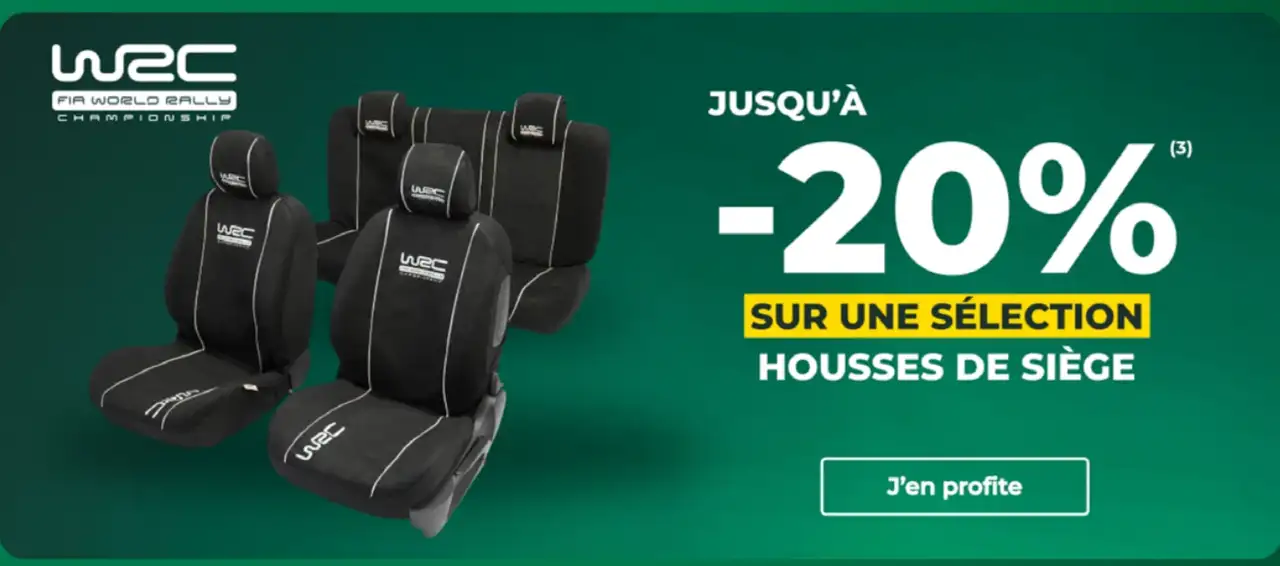 Jusqu'à -20% sur une sélection de housses de siège