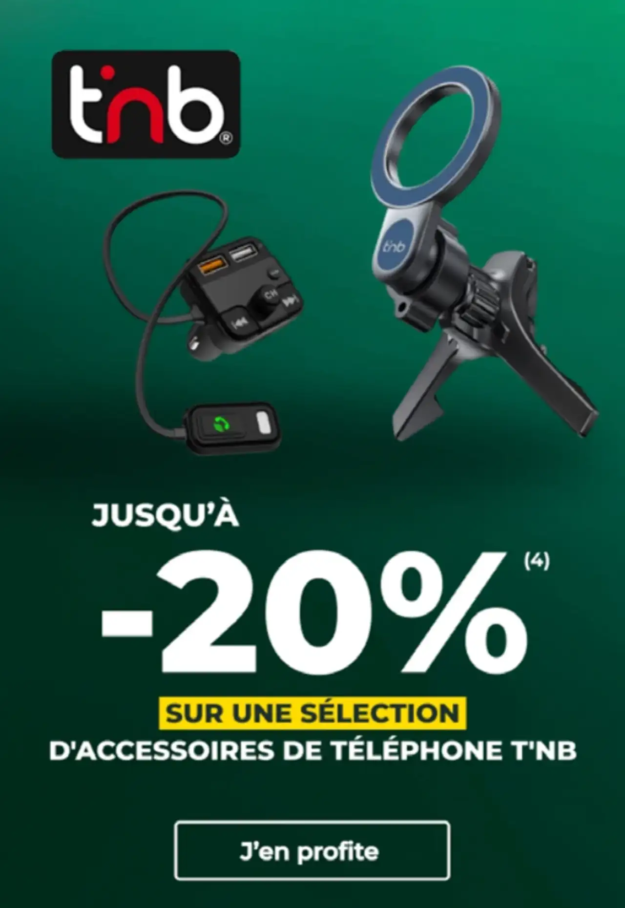 Jusqu'à -20% sur une sélection d'accessoires de téléphone T'NB