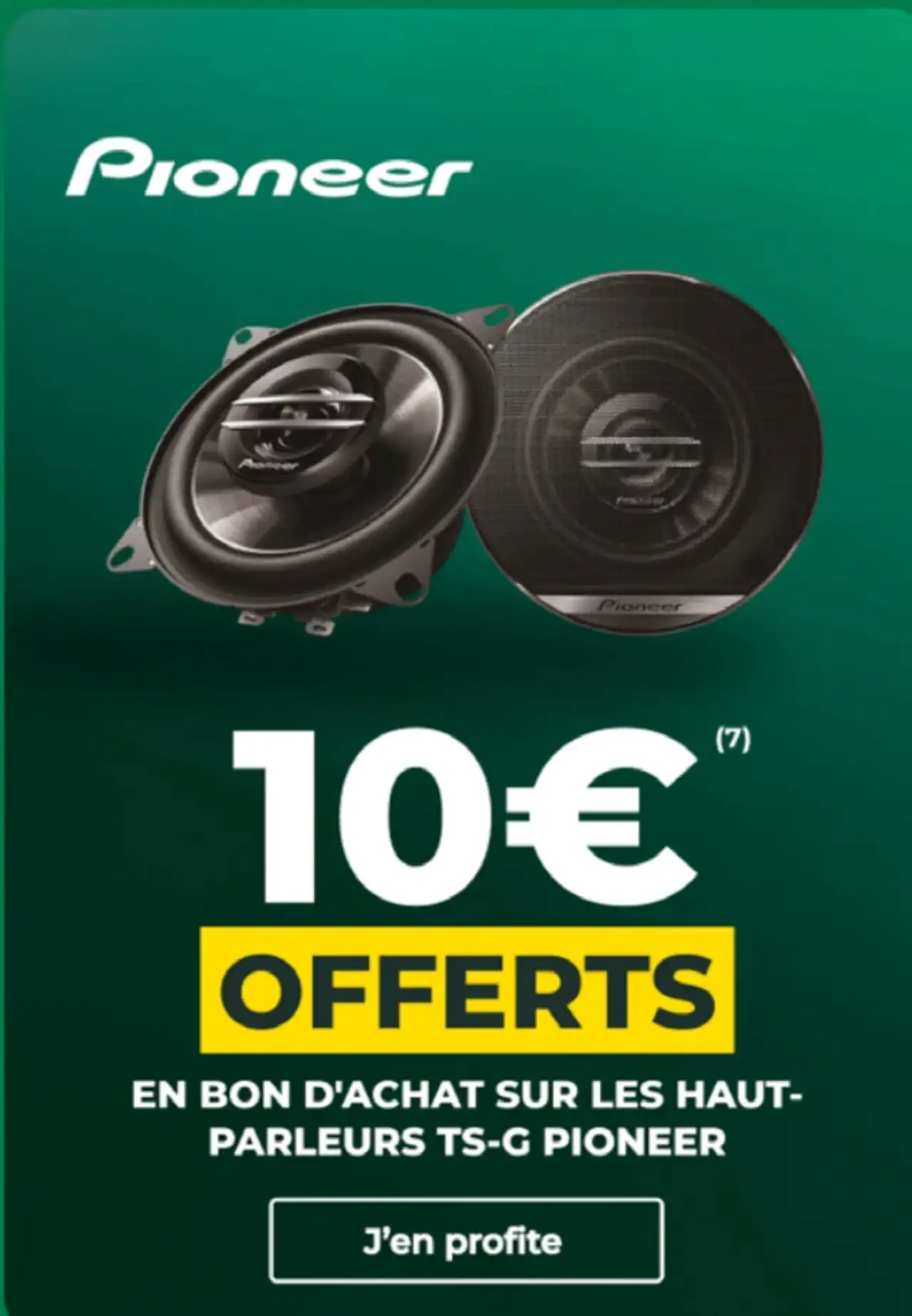 10€ offerts en bon d'achat sur les haut-parleurs TS-G Pioneer