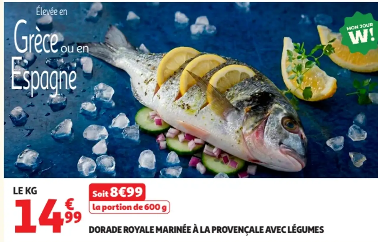 Dorade royale marinée à la provençale avec légumes