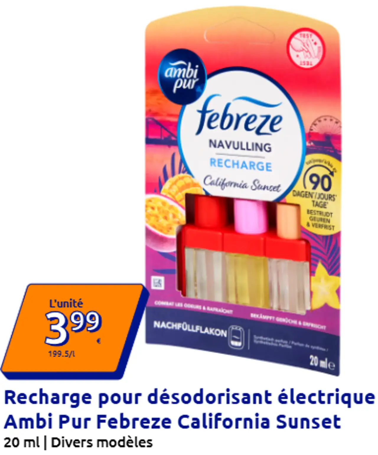 Recharge pour désodorisant électrique Ambi Pur Febreze California Sunset