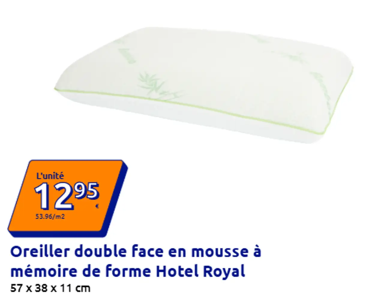 Oreiller double face en mousse à mémoire de forme Hotel Royal