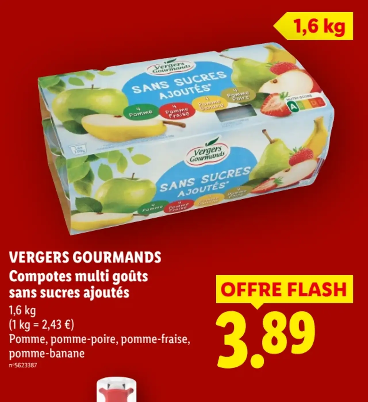 Vergers Gourmands Compotes multi goûts sans sucres ajoutés
