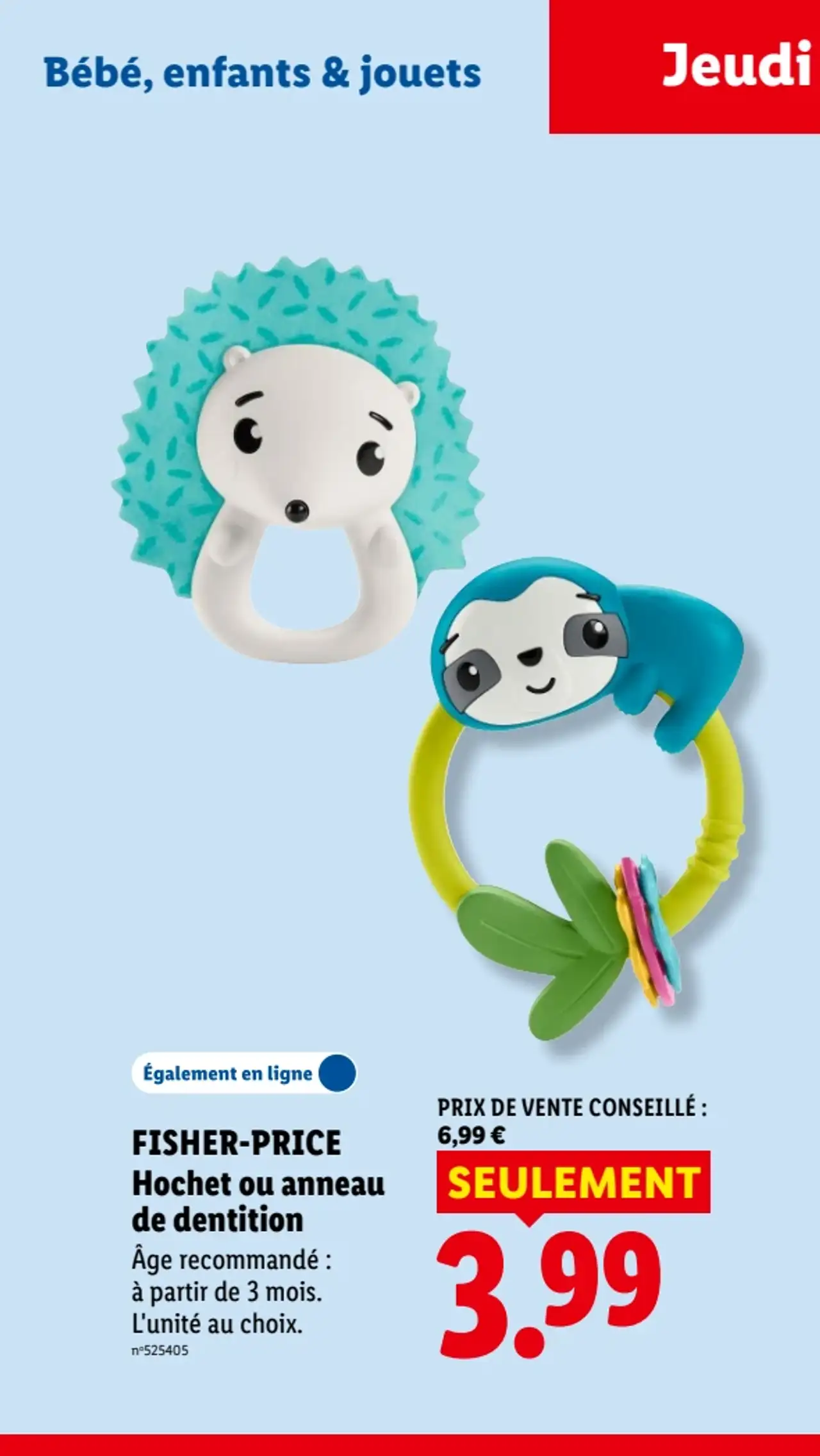 Fisher-Price Hochet ou anneau de dentition