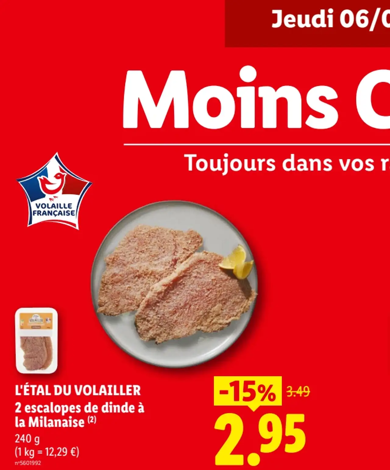 2 escalopes de dinde à la Milanaise L'Étal du Volailler