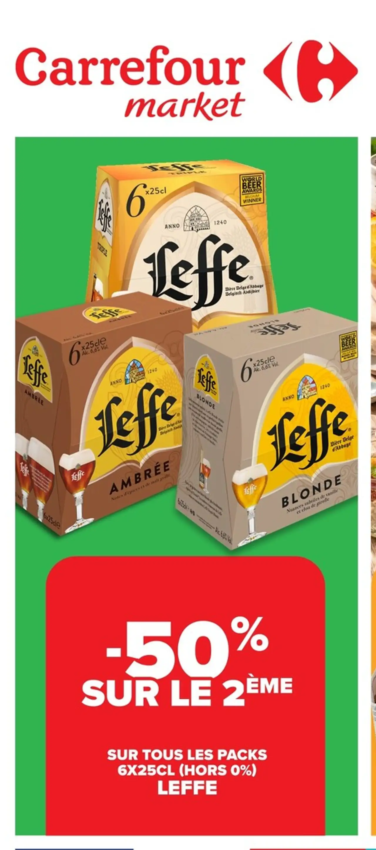 Bière blonde, ambrée ou triple Leffe