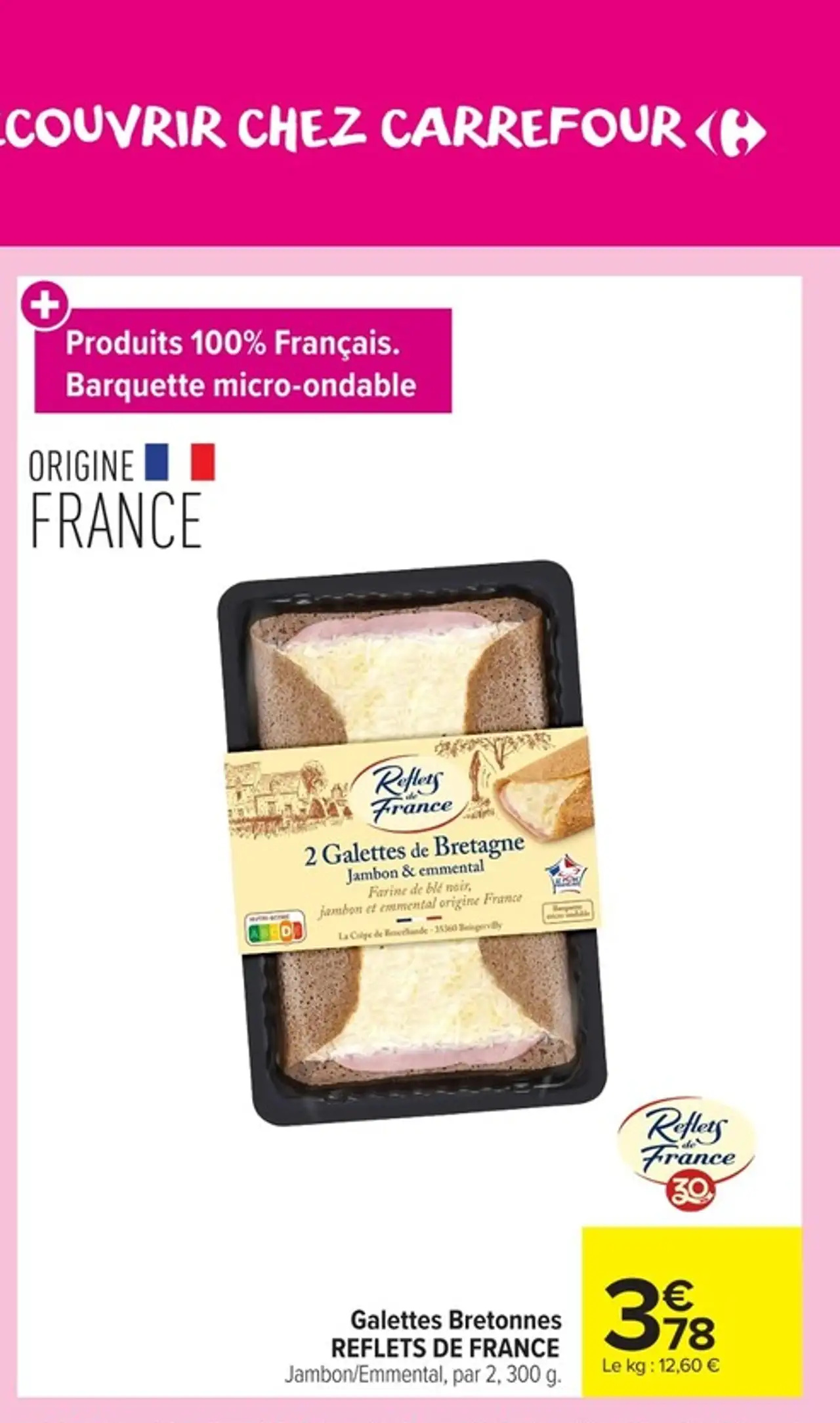 Galettes Bretonnes Jambon/Emmental REFLETS DE FRANCE