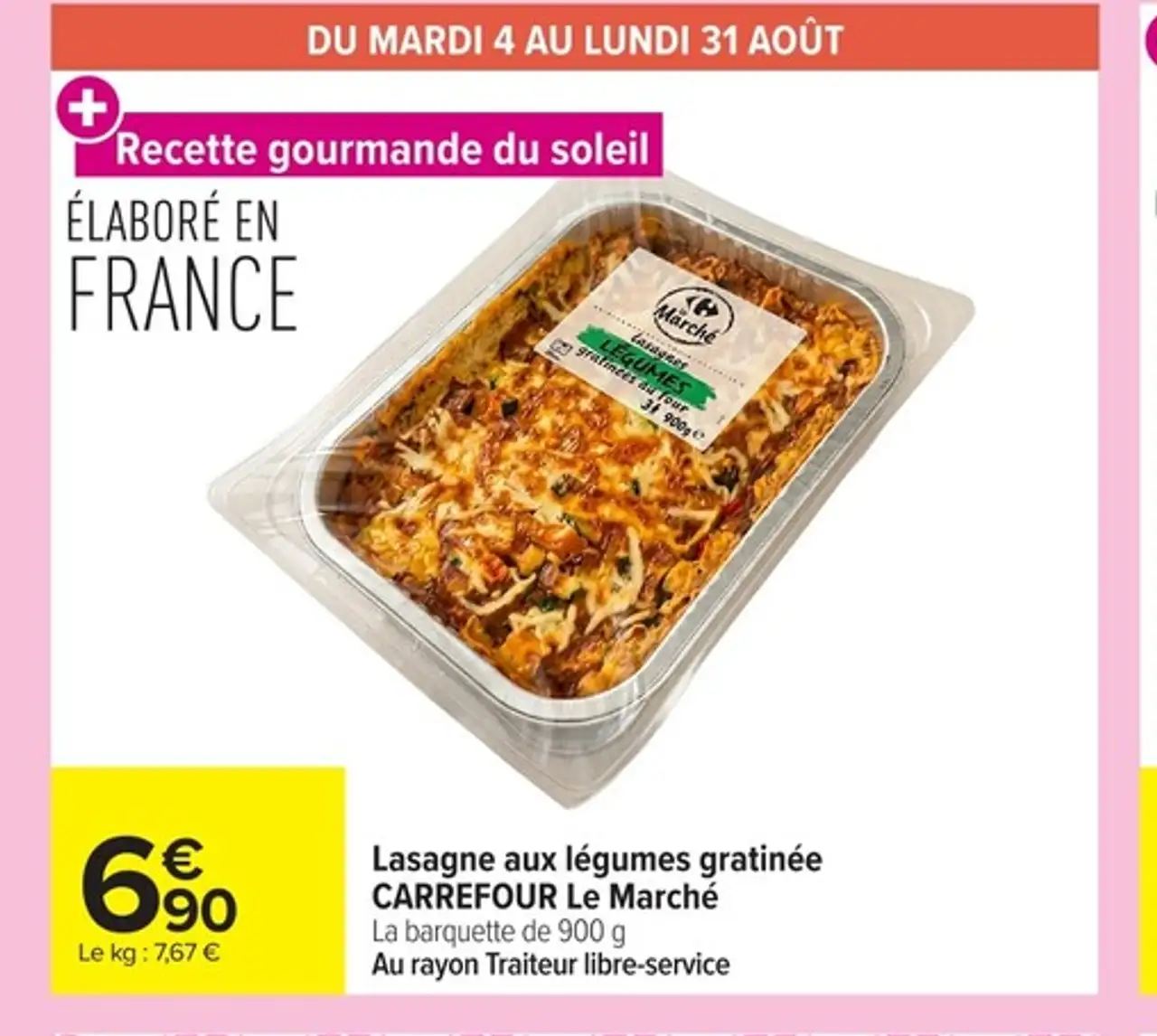 Lasagne aux légumes gratinée CARREFOUR Le Marché