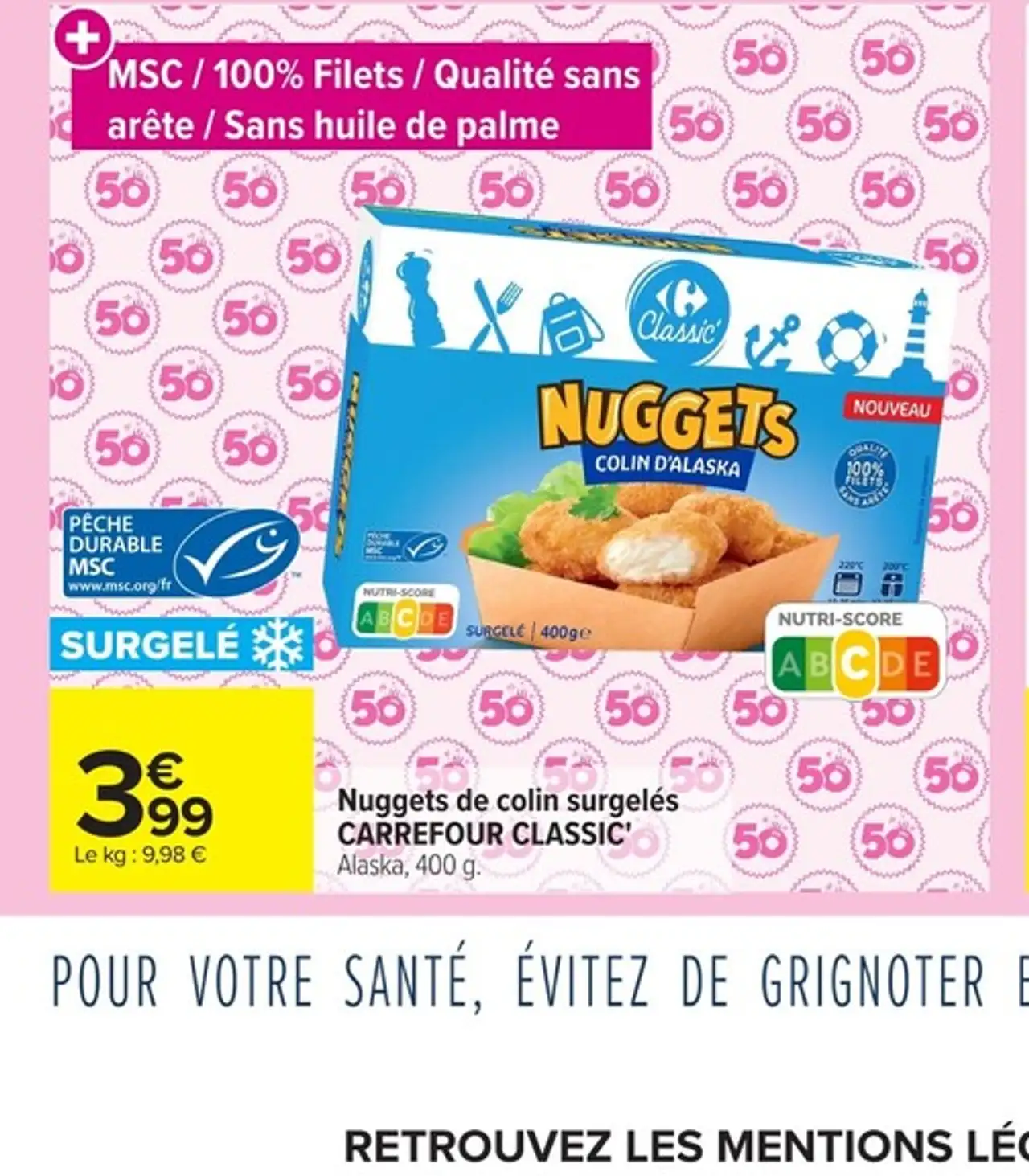 Nuggets de colin surgelés CARREFOUR CLASSIC'