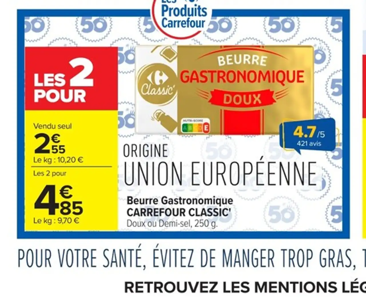 Beurre Gastronomique CARREFOUR CLASSIC