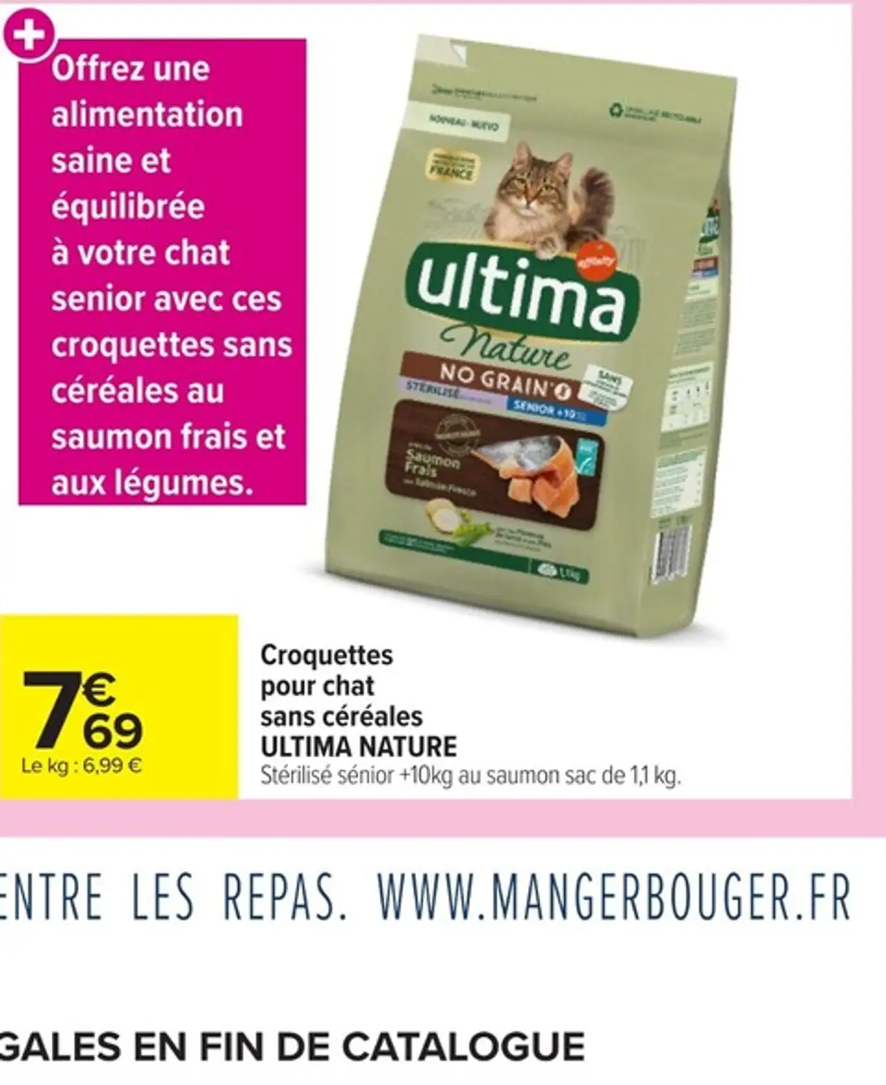 Croquettes pour chat sans céréales ULTIMA NATURE