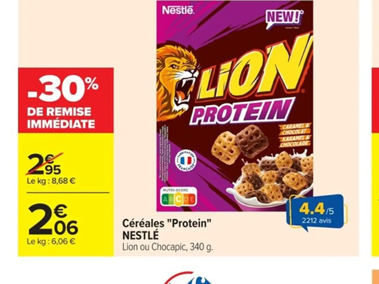 Céréales "Protein" NESTLÉ Lion ou Chocapic