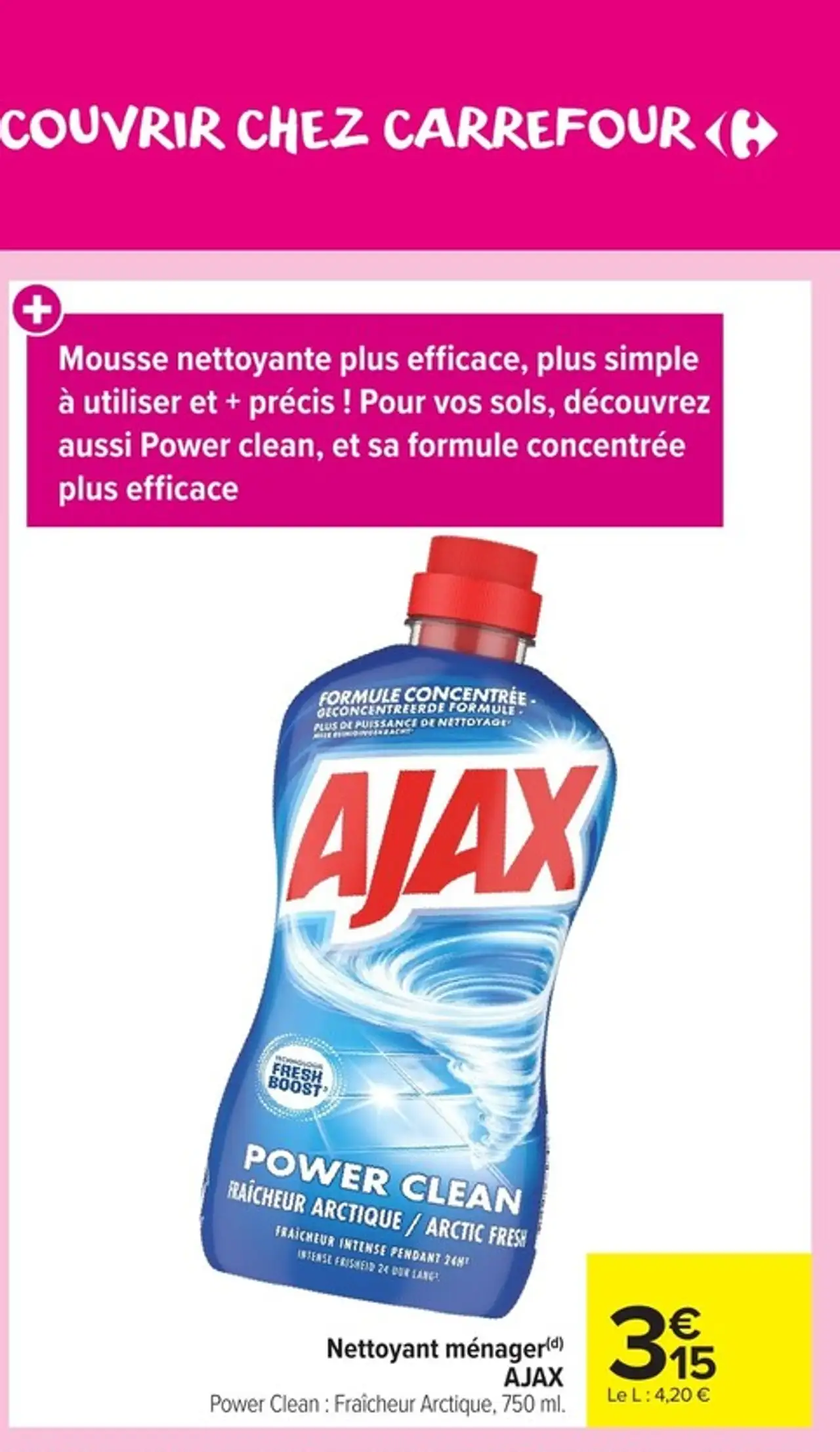 Nettoyant ménager AJAX Power Clean : Fraîcheur Arctique