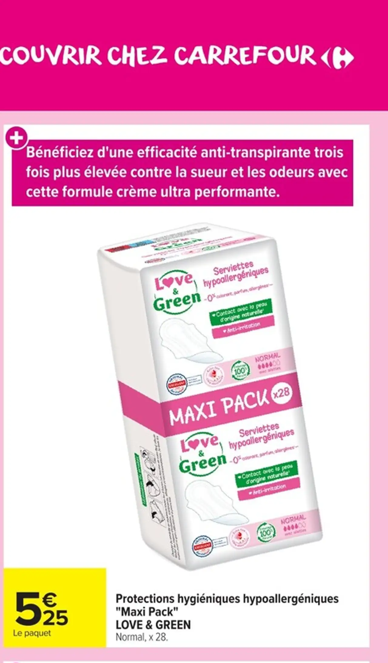 Protections hygiéniques hypoallergéniques "Maxi Pack" LOVE & GREEN Normal