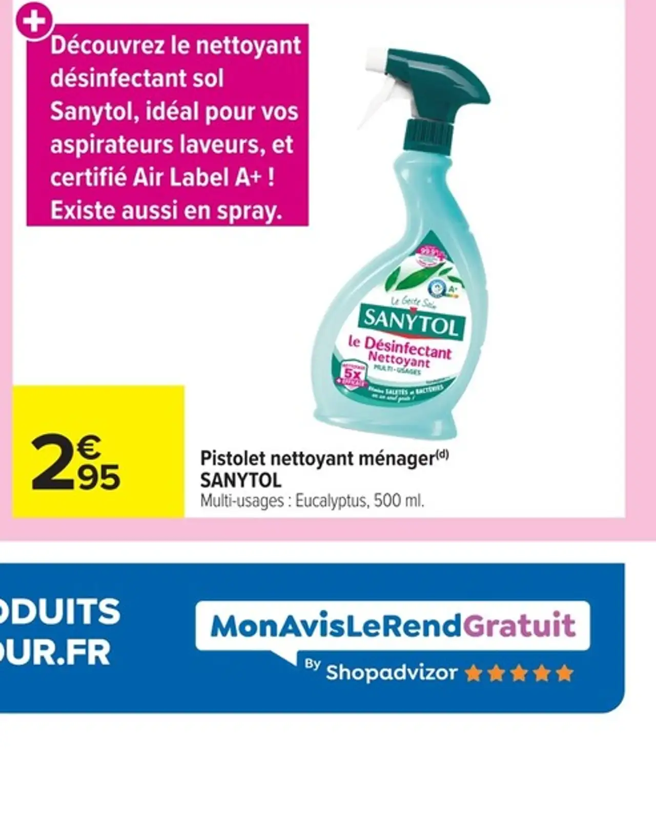 Pistolet nettoyant ménager SANYTOL
