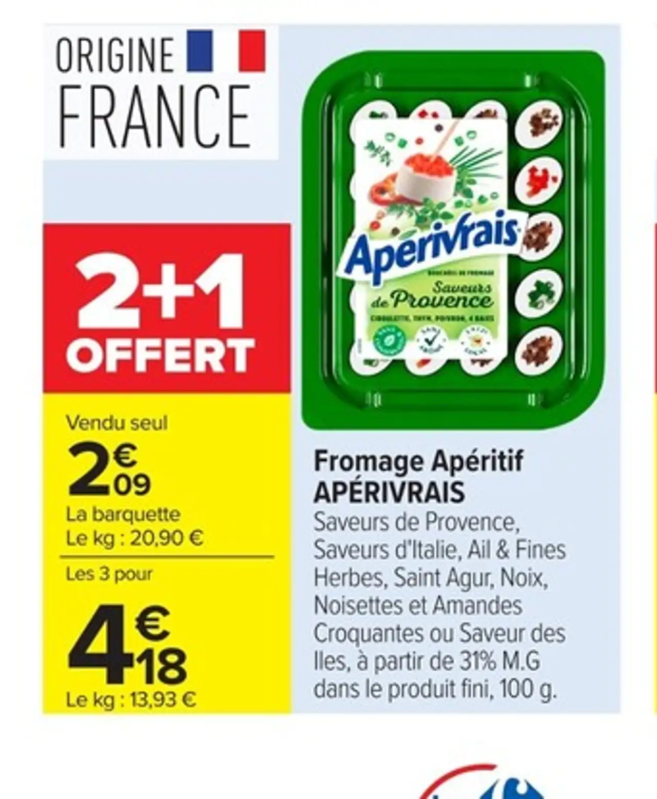 Fromage Apéritif APÉRIVRAIS Saveurs de Provence