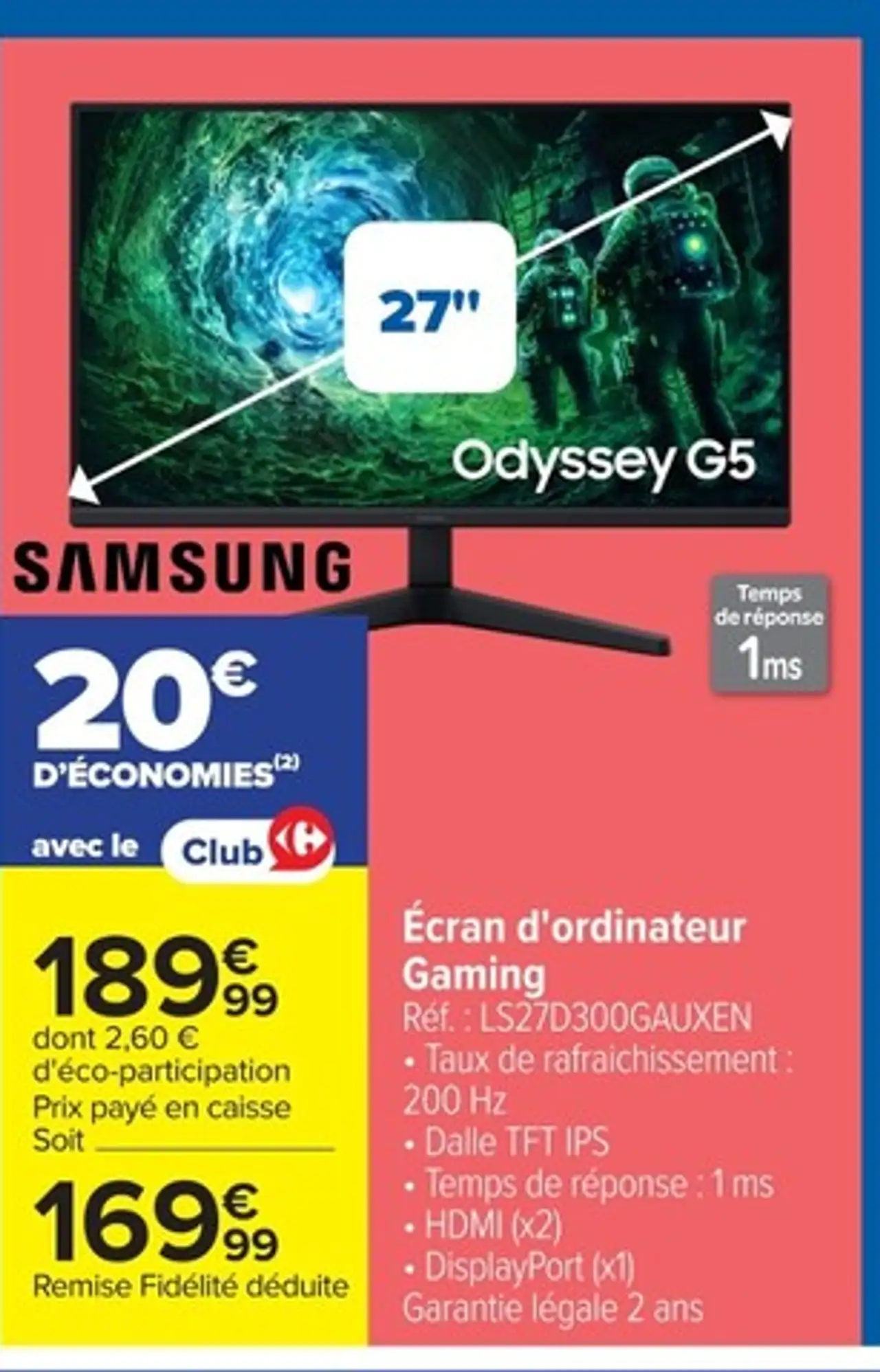 Écran d'ordinateur Gaming Odyssey G5 Samsung