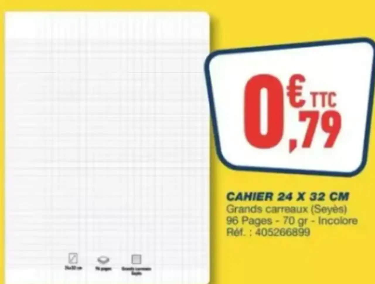 Cahier 24 x 32 cm 96 pages