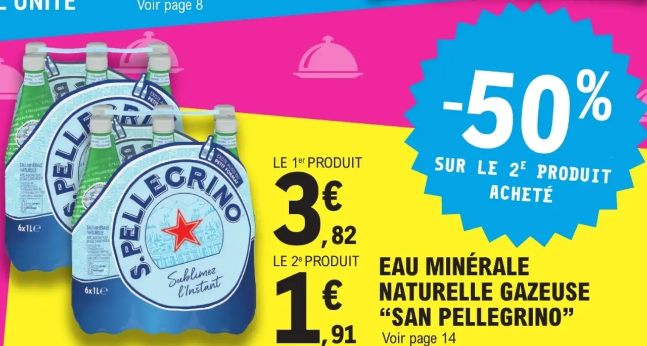 Eau Minérale Naturelle Gazeuse "SAN PELLEGRINO"