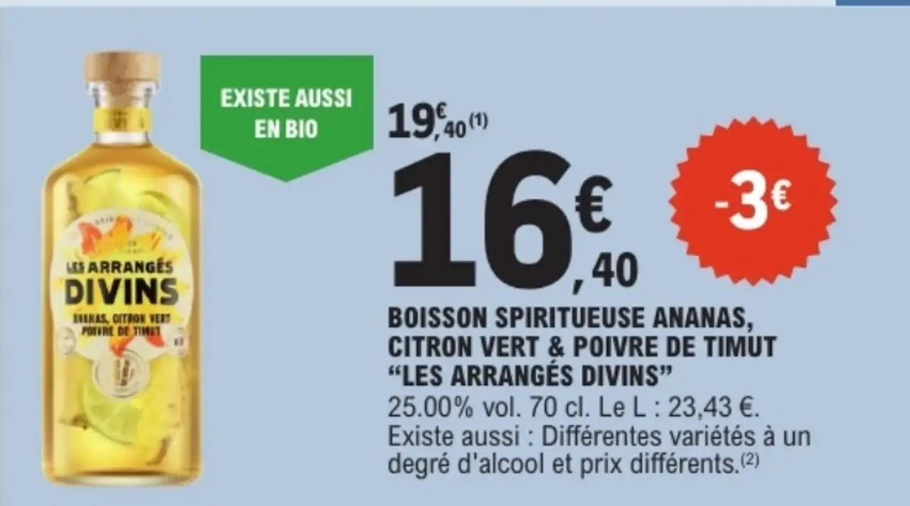 Boisson spiritueuse Ananas, Citron Vert & Poivre de Timut LES ARRANGÉS DIVINS