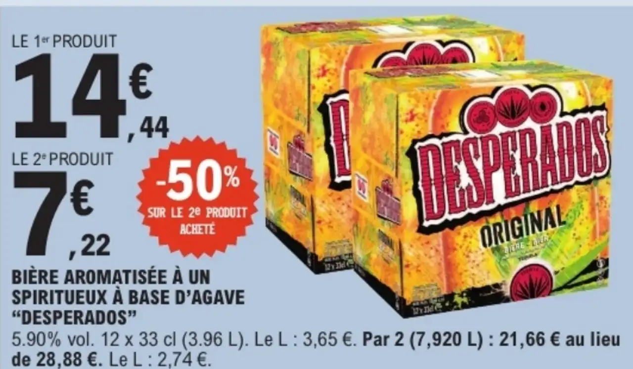 Bière Aromatisée à un Spiritueux à Base d'Agave DESPERADOS