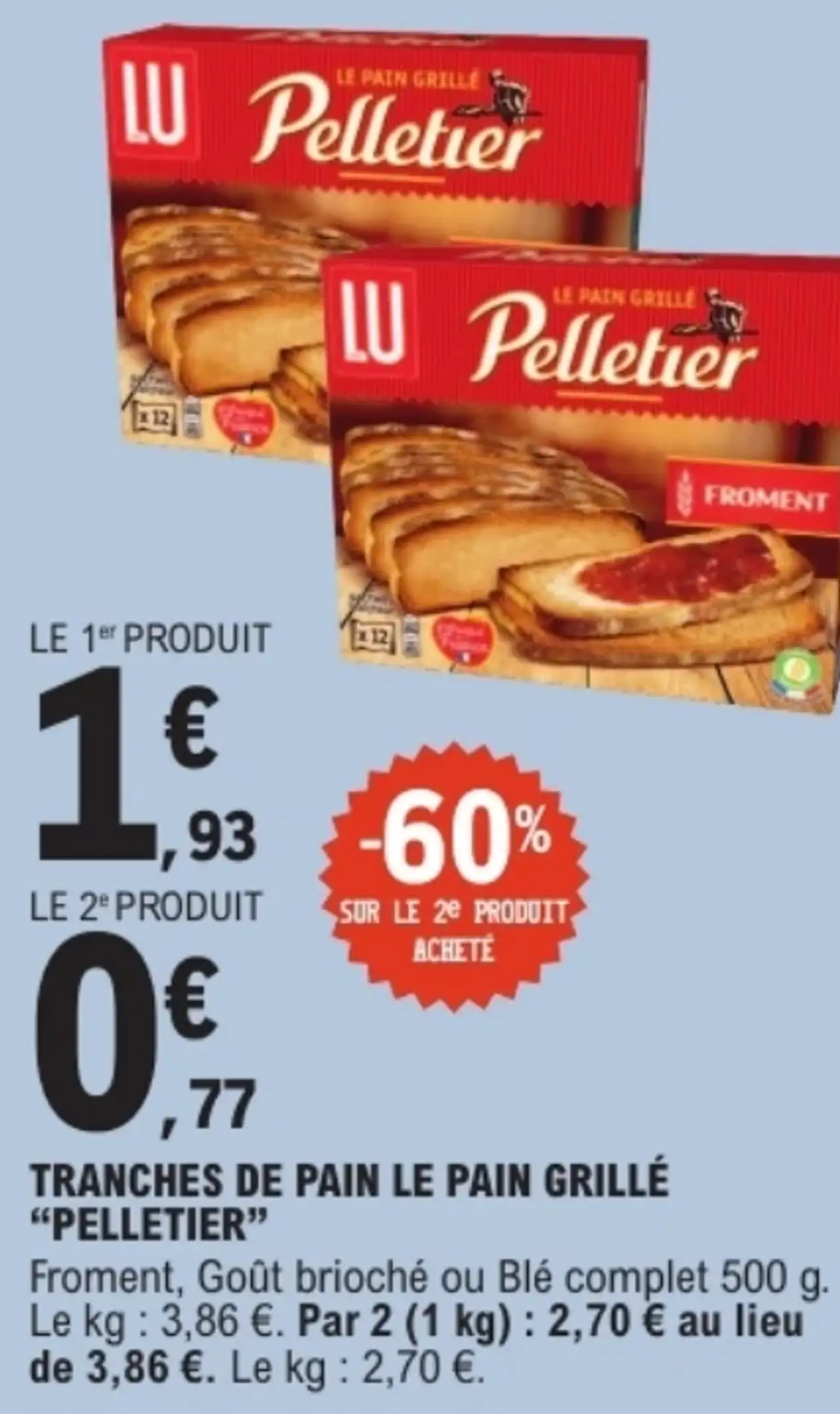 Tranches de pain le pain grillé Pelletier