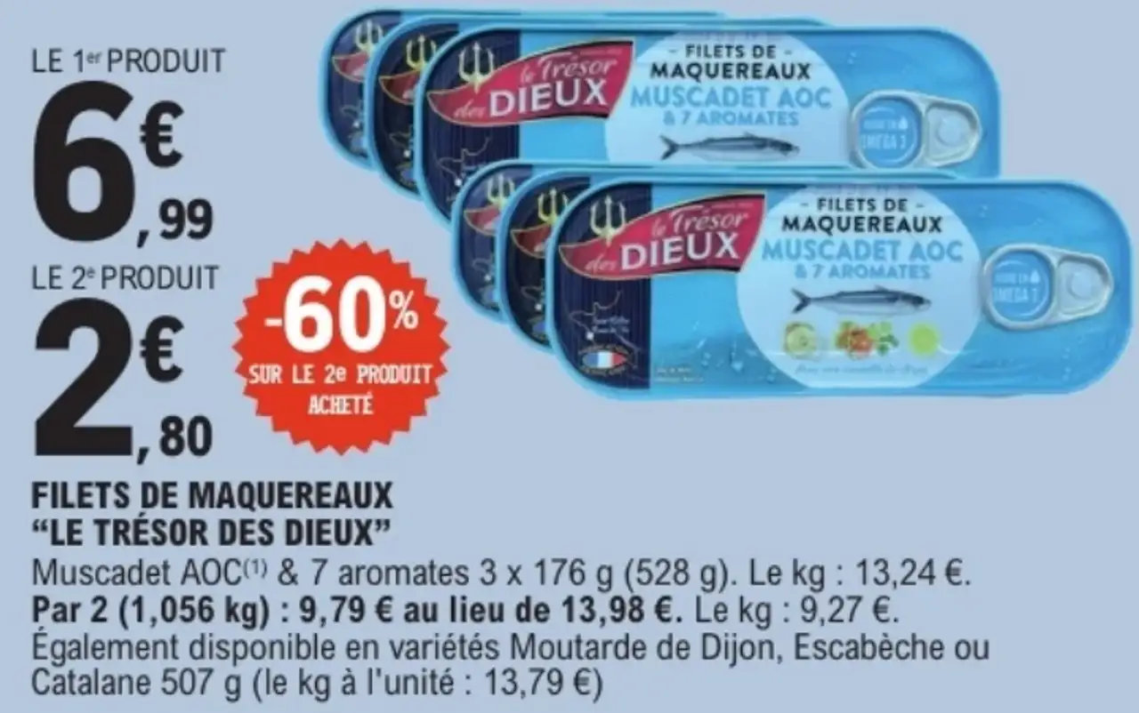 Filets de maquereaux Muscadet AOC & 7 aromates Le Trésor des Dieux
