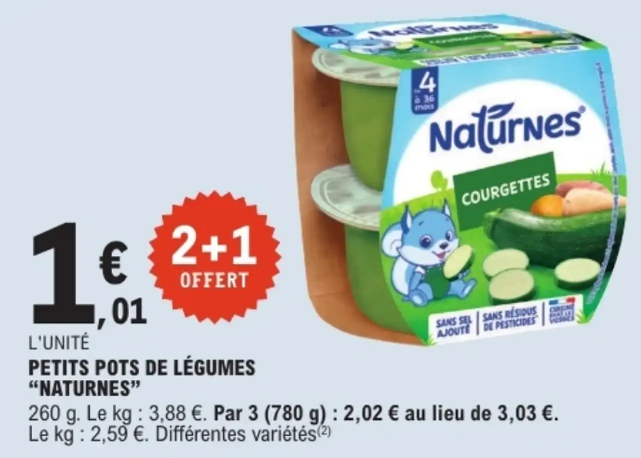 Petits pots de légumes Naturnes