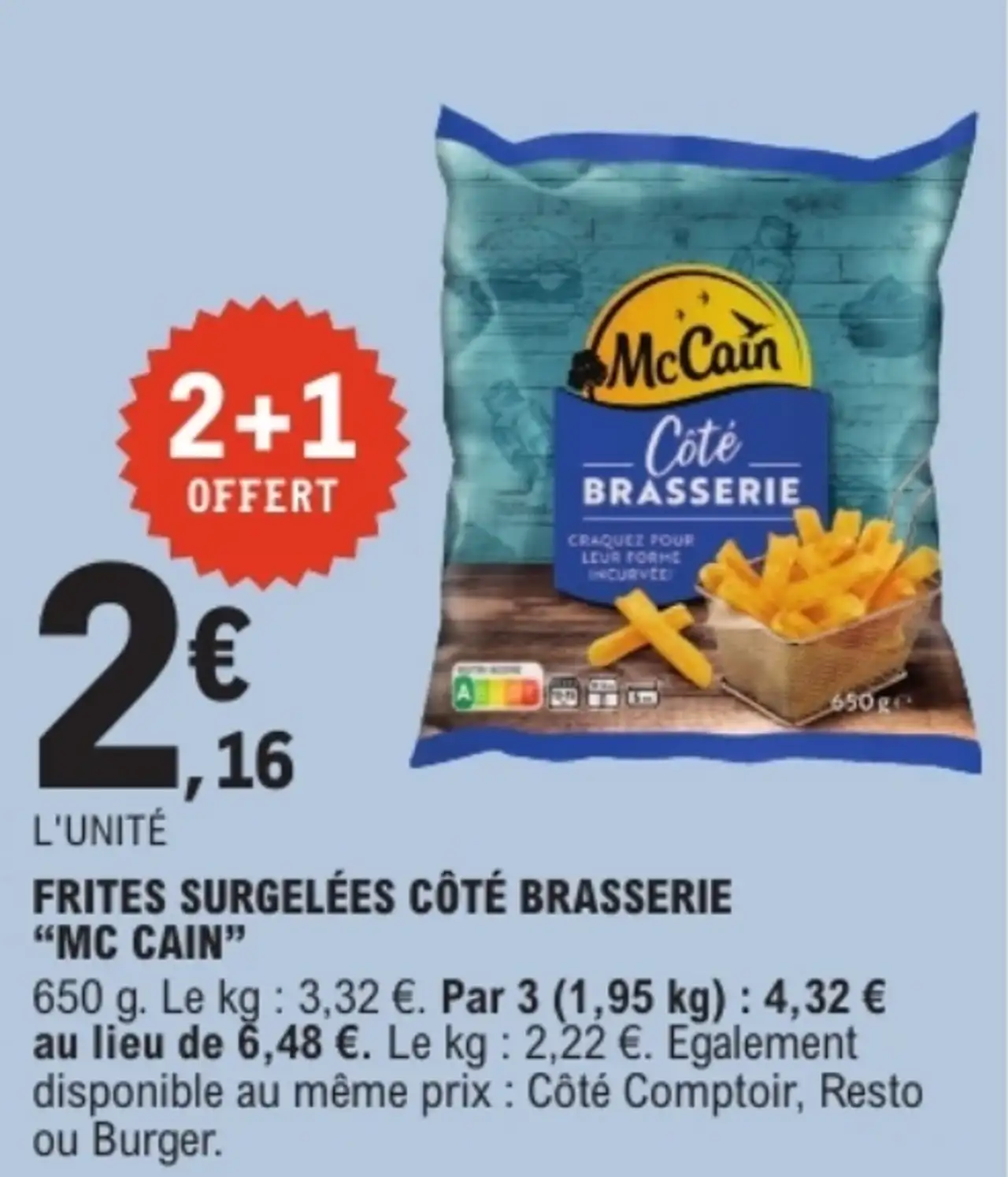 Frites surgelées Côté Brasserie Mc Cain