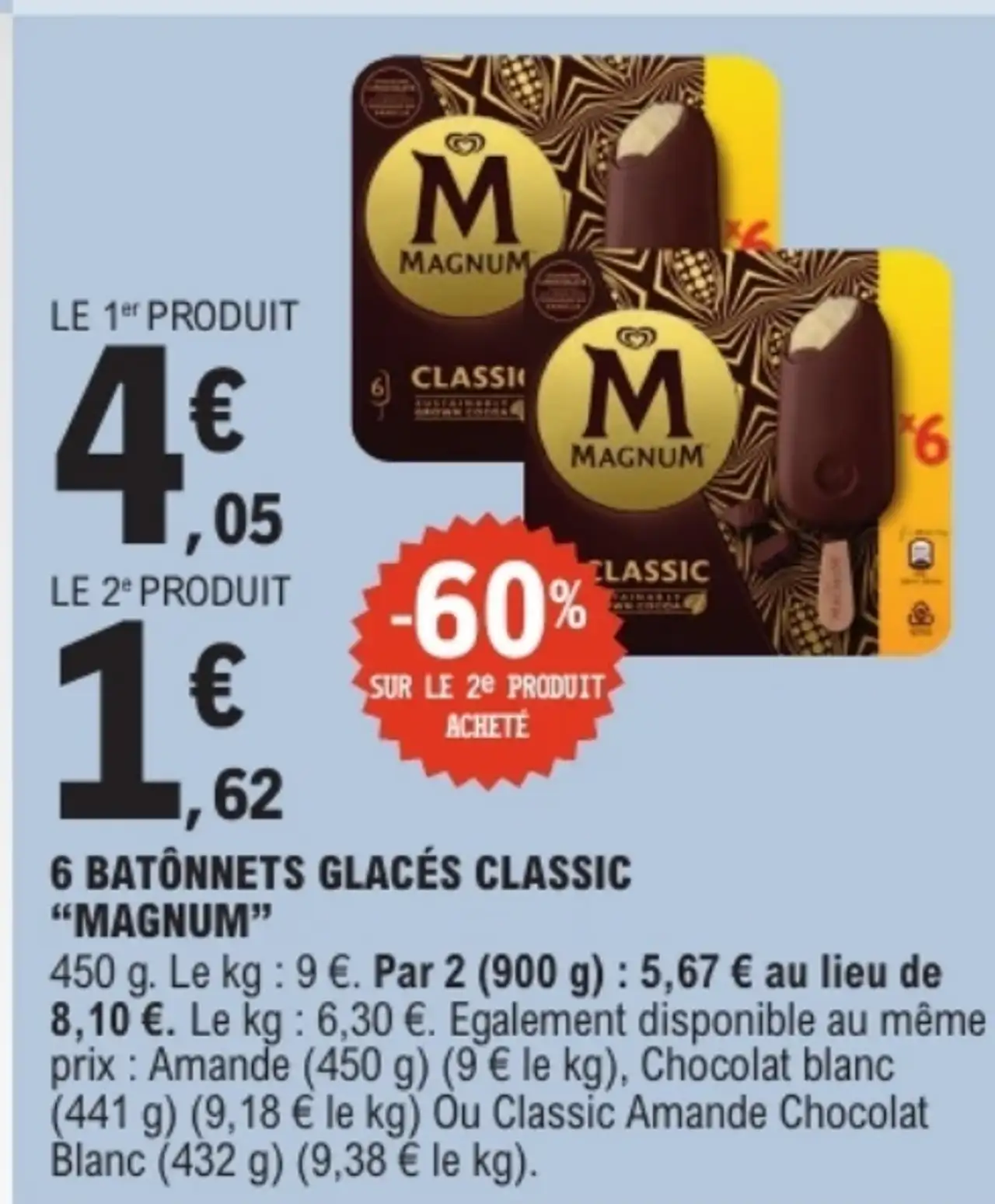 6 Bâtonnets glacés classic Magnum