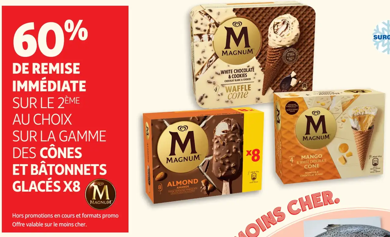 Gamme des cônes et bâtonnets glacés x8 Magnum