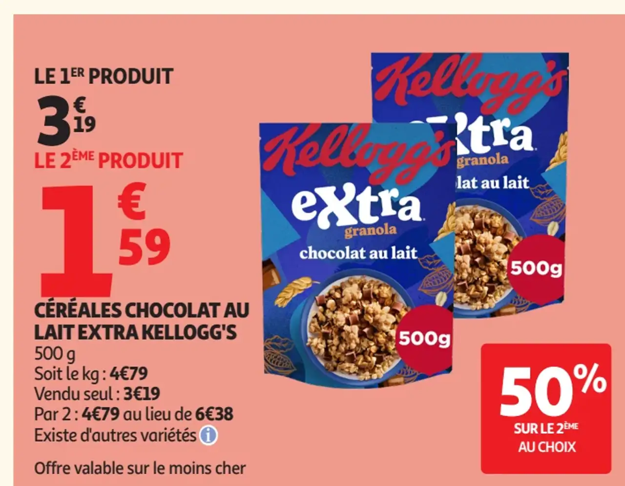Céréales chocolat au lait Extra Kellogg's